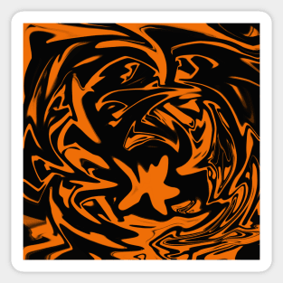 Black & Orange Liquid Texture Sticker